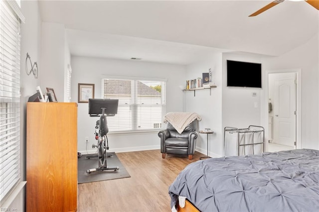 433 Fall Ridge Ln, Chesapeake, VA 23322 - bedroom with wood finished floors, baseboards, and a ceiling fan