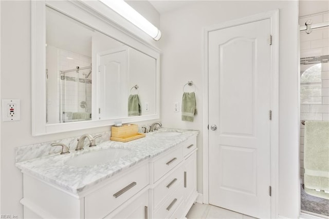 433 Fall Ridge Ln, Chesapeake, VA 23322 - full bath featuring double vanity and tiled shower