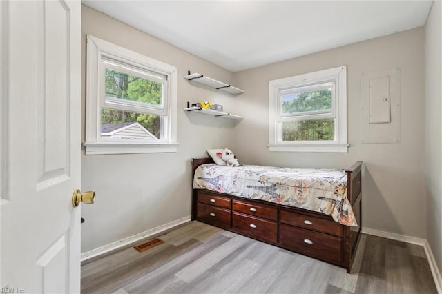 203 Old Seaford Rd, Seaford, VA 23696 - bedroom featuring light wood-type flooring, multiple windows, and baseboards