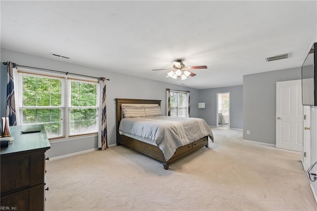3234 Bentham Ln, Chesapeake, VA 23321 - bedroom with light carpet, multiple windows, and ceiling fan