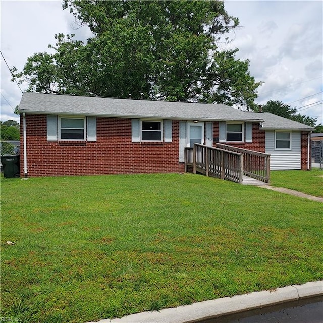 2013 Egger Cir, Hampton, VA 23663 - ranch-style house with brick siding and a front lawn