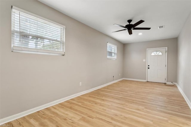 500 Mango Dr, Virginia Beach, VA 23452 - entrance foyer featuring light wood-style floors, baseboards, a ceiling fan, and recessed lighting