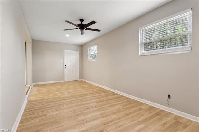 500 Mango Dr, Virginia Beach, VA 23452 - spare room featuring baseboards, light wood finished floors, ceiling fan, and recessed lighting