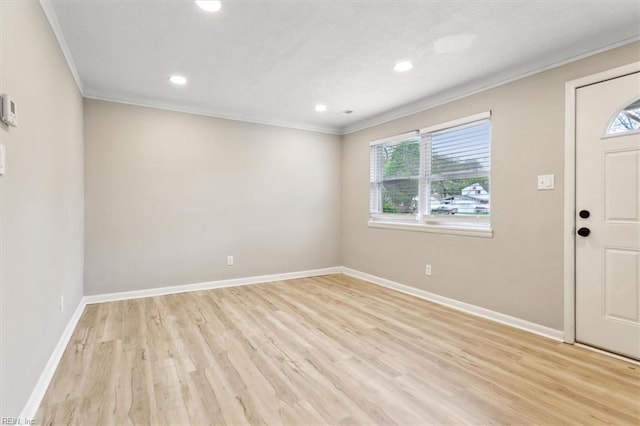 500 Mango Dr, Virginia Beach, VA 23452 - entryway with ornamental molding, light wood-style floors, baseboards, and recessed lighting