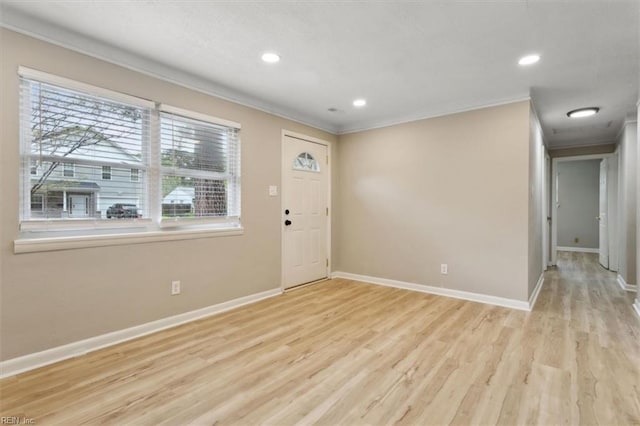 500 Mango Dr, Virginia Beach, VA 23452 - entrance foyer featuring ornamental molding, baseboards, wood finished floors, and recessed lighting