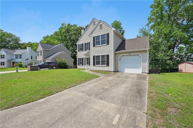 1518 River Creek Cres, Suffolk, VA 23434 - view of front facade with an attached garage, a front yard, and concrete driveway