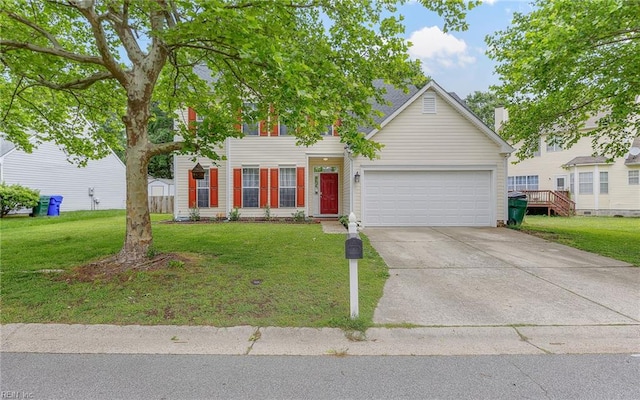 6329 Pelican Cres S, Suffolk, VA 23435 - view of front of property featuring an attached garage, driveway, and a front lawn