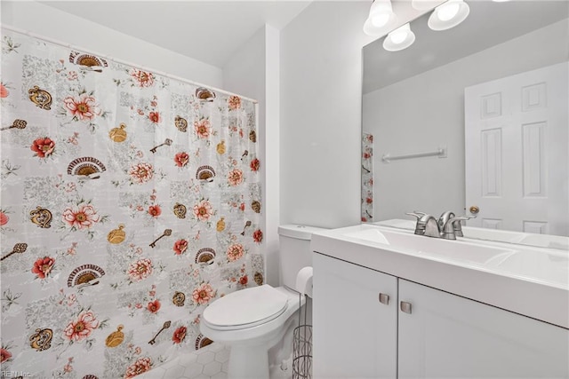 104 Camden Way Unit G, Yorktown, VA 23693 - full bathroom with vanity, toilet, tile patterned flooring, and a shower with curtain
