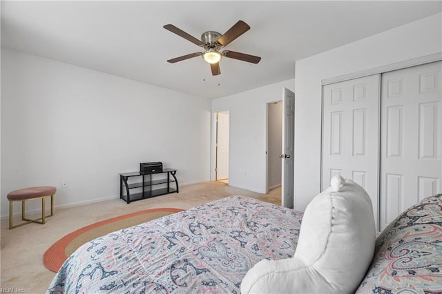 104 Camden Way Unit G, Yorktown, VA 23693 - bedroom featuring carpet, a closet, baseboards, and ceiling fan