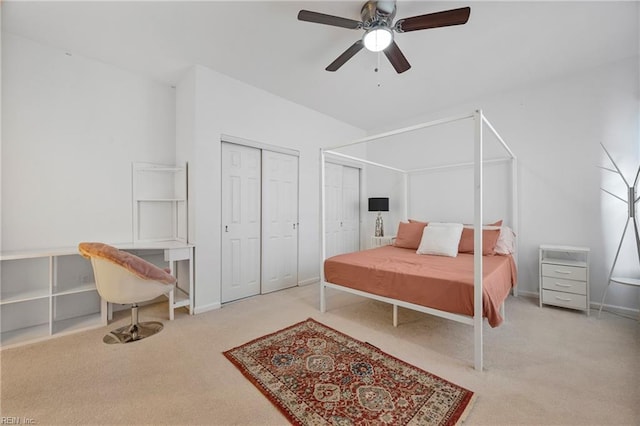 104 Camden Way Unit G, Yorktown, VA 23693 - carpeted bedroom featuring two closets, ceiling fan, and baseboards