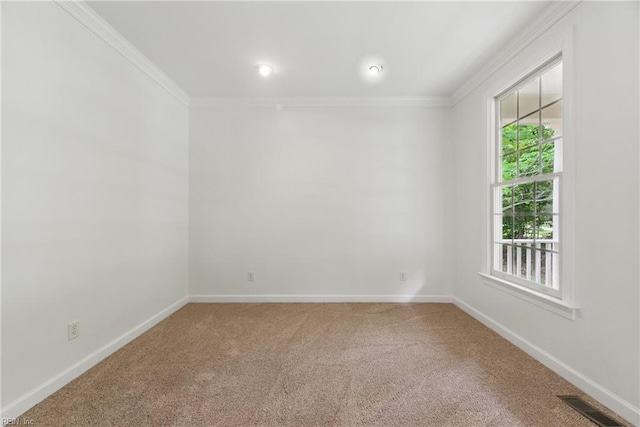133 Mid Ocean, Williamsburg, VA 23188 - empty room featuring ornamental molding, carpet floors, baseboards, and recessed lighting