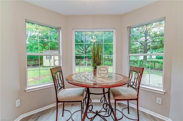 6100 Amberly Cir, Suffolk, VA 23435 - dining area with baseboards and wood finished floors