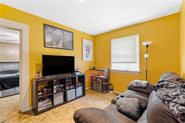 603 Page Dr, Hampton, VA 23669 - living room featuring carpet and baseboards