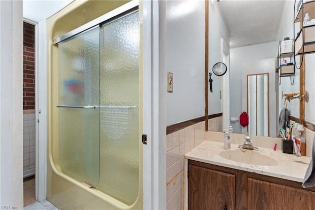 603 Page Dr, Hampton, VA 23669 - full bathroom with vanity and tile walls