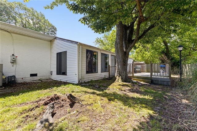 603 Page Dr, Hampton, VA 23669 - view of yard featuring a wooden deck
