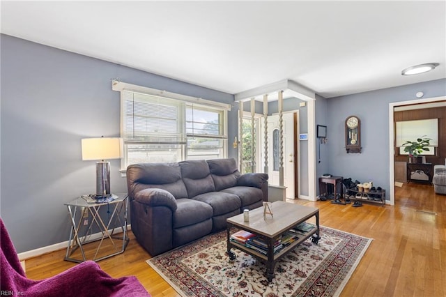 603 Page Dr, Hampton, VA 23669 - living room featuring wood finished floors and baseboards