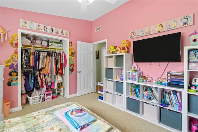 441 Cummings Rd, Virginia Beach, VA 23452 - carpeted bedroom featuring a closet, baseboards, and a ceiling fan
