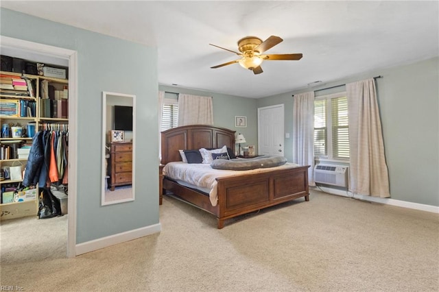 441 Cummings Rd, Virginia Beach, VA 23452 - bedroom with carpet flooring, a walk in closet, a wall mounted AC, and a closet