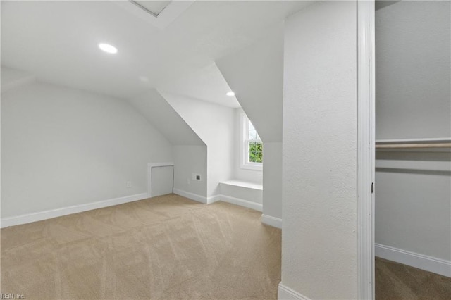 8457 Radnor Rd, Norfolk, VA 23503 - additional living space with carpet, lofted ceiling, recessed lighting, and baseboards