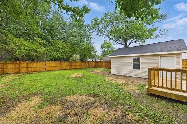 8457 Radnor Rd, Norfolk, VA 23503 - view of yard with a wooden deck