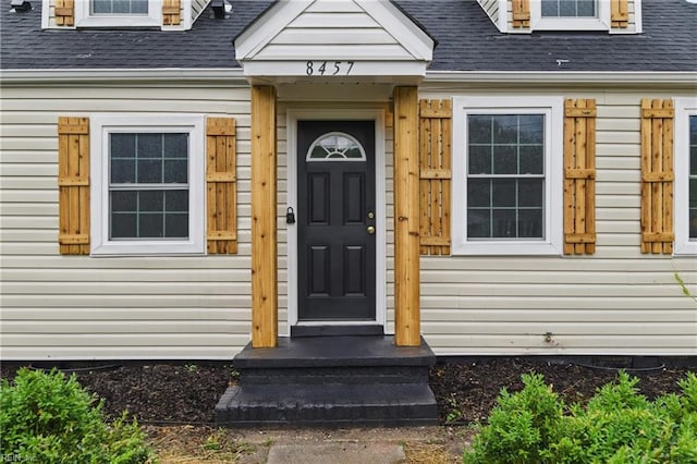 8457 Radnor Rd, Norfolk, VA 23503 - view of exterior entry featuring roof with shingles