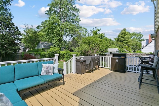 131 Robinson Rd, Hampton, VA 23661 - wooden terrace featuring an outdoor living space
