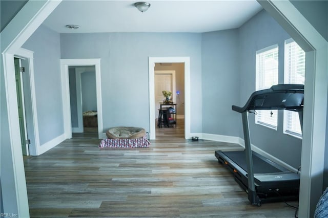 12 Benton Ave, Portsmouth, VA 23702 - exercise area featuring wood finished floors and baseboards