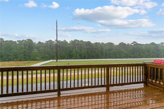 1544 Stanford Ln, Newport News, VA 23608 - wooden deck with a wooded view