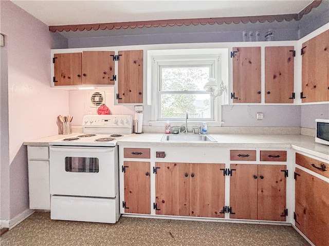 1625 Garfield Dr, Norfolk, VA 23503 - kitchen featuring white appliances, a sink, and light countertops