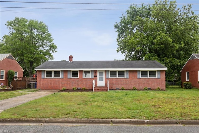 11 Redbud Ln, Newport News, VA 23602 - ranch-style home featuring entry steps, brick siding, crawl space, and a front yard