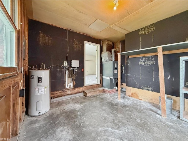 11 Redbud Ln, Newport News, VA 23602 - basement with electric water heater and heating unit