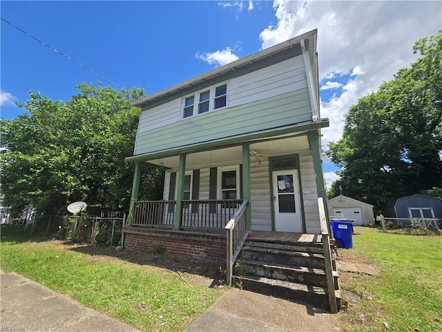 3222 Verdun Ave, Norfolk, VA 23509 - view of front facade featuring a porch and a front lawn