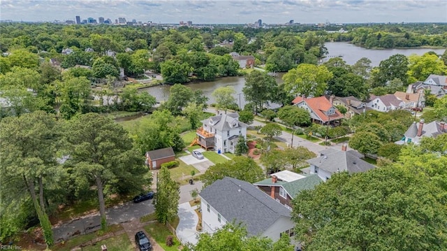 1608 Holland Ave, Norfolk, VA 23509 - aerial overview of property's location with a nearby body of water, nearby suburban area, and a tree filled landscape
