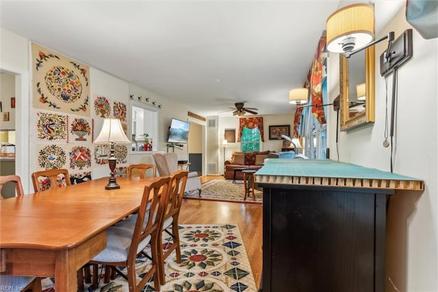 105 Stavenger Ct, Williamsburg, VA 23188 - dining area with ceiling fan and wood finished floors