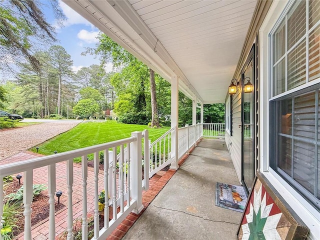 105 Stavenger Ct, Williamsburg, VA 23188 - porch with a yard and view of scattered trees