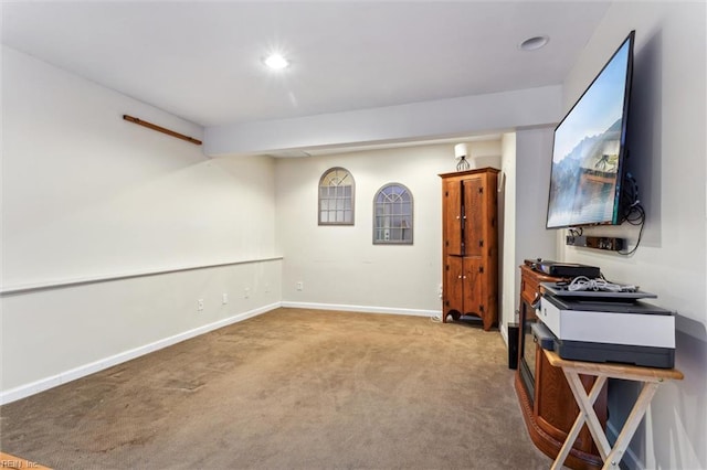 105 Stavenger Ct, Williamsburg, VA 23188 - finished basement with carpet floors, baseboards, and recessed lighting