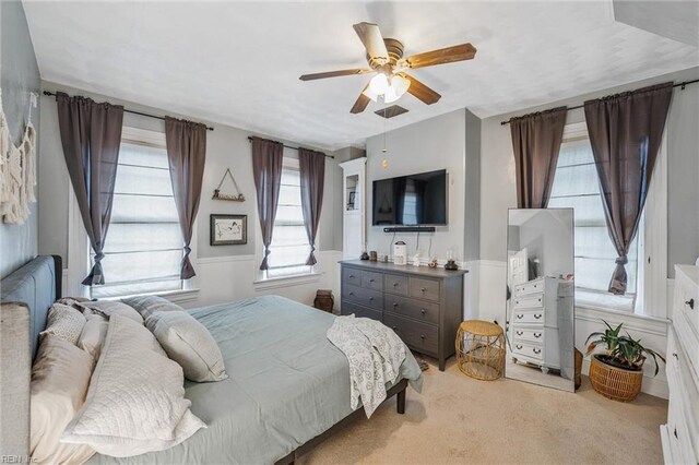 3317 Montana Ave, Norfolk, VA 23513 - bedroom with multiple windows, carpet floors, and ceiling fan