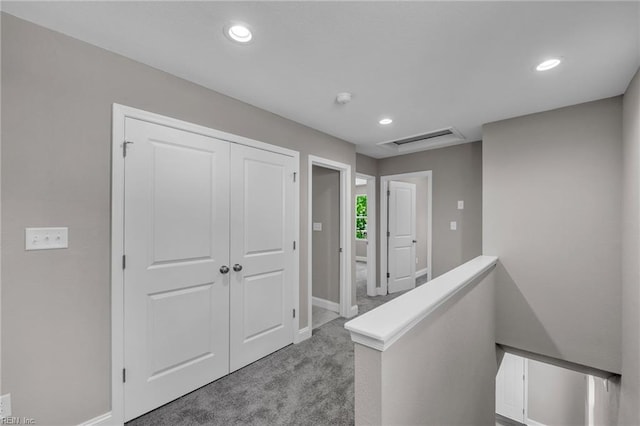 308 N Division St Unit A, Suffolk, VA 23434 - hall featuring carpet flooring, baseboards, an upstairs landing, and recessed lighting