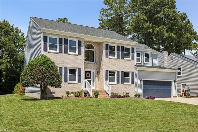 108 Silver Fox Trce, Yorktown, VA 23693 - colonial inspired home with concrete driveway, a front lawn, and crawl space