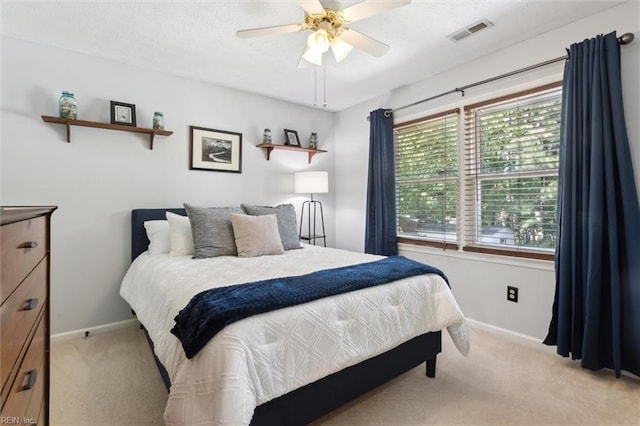 108 Silver Fox Trce, Yorktown, VA 23693 - bedroom with light colored carpet, baseboards, and ceiling fan
