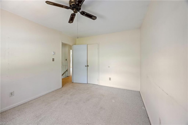 4456 Hudgins Dr, Virginia Beach, VA 23455 - unfurnished room with ceiling fan, light carpet, and baseboards