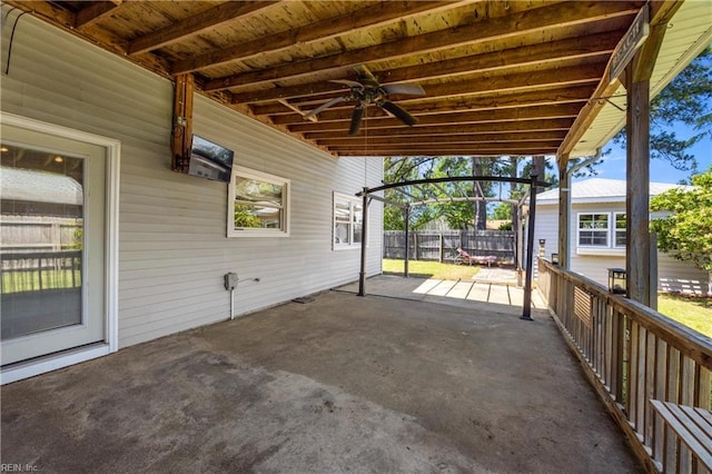 4456 Hudgins Dr, Virginia Beach, VA 23455 - view of patio featuring a ceiling fan