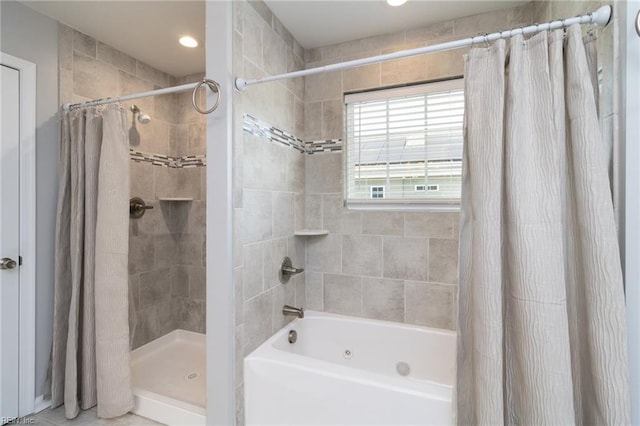 82 Beacon Rd, Portsmouth, VA 23702 - full bathroom featuring shower / tub combo and recessed lighting
