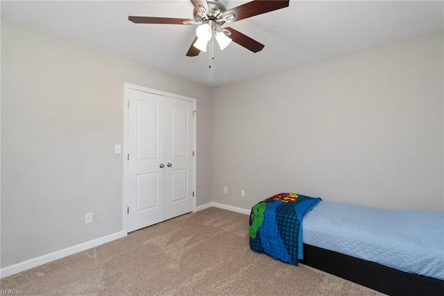 82 Beacon Rd, Portsmouth, VA 23702 - unfurnished bedroom featuring carpet floors, baseboards, a closet, and a ceiling fan