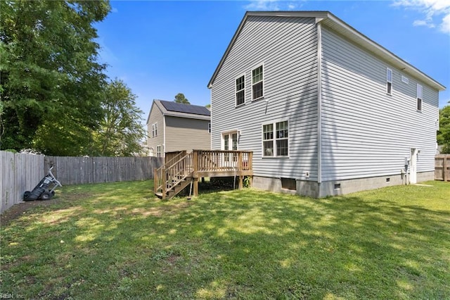 82 Beacon Rd, Portsmouth, VA 23702 - rear view of property with a deck and crawl space