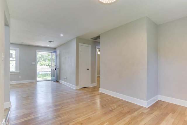5833 Hedgerow Ln, Portsmouth, VA 23703 - empty room featuring light wood-style flooring, baseboards, and recessed lighting