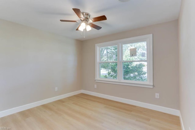 5833 Hedgerow Ln, Portsmouth, VA 23703 - unfurnished room with baseboards, ceiling fan, and light wood finished floors