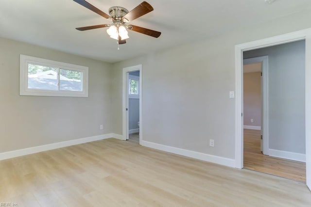 5833 Hedgerow Ln, Portsmouth, VA 23703 - unfurnished room with light wood-type flooring, baseboards, and ceiling fan