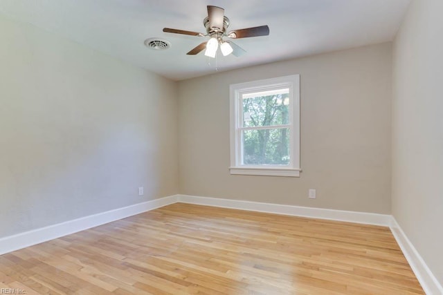 5833 Hedgerow Ln, Portsmouth, VA 23703 - unfurnished room with light wood-style flooring, baseboards, and a ceiling fan