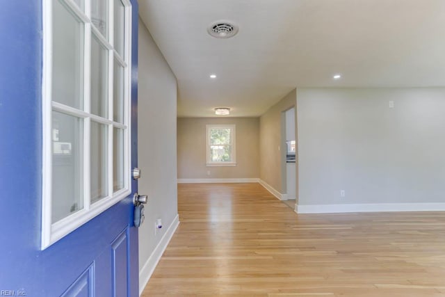 5833 Hedgerow Ln, Portsmouth, VA 23703 - foyer featuring light wood-style flooring, baseboards, and recessed lighting